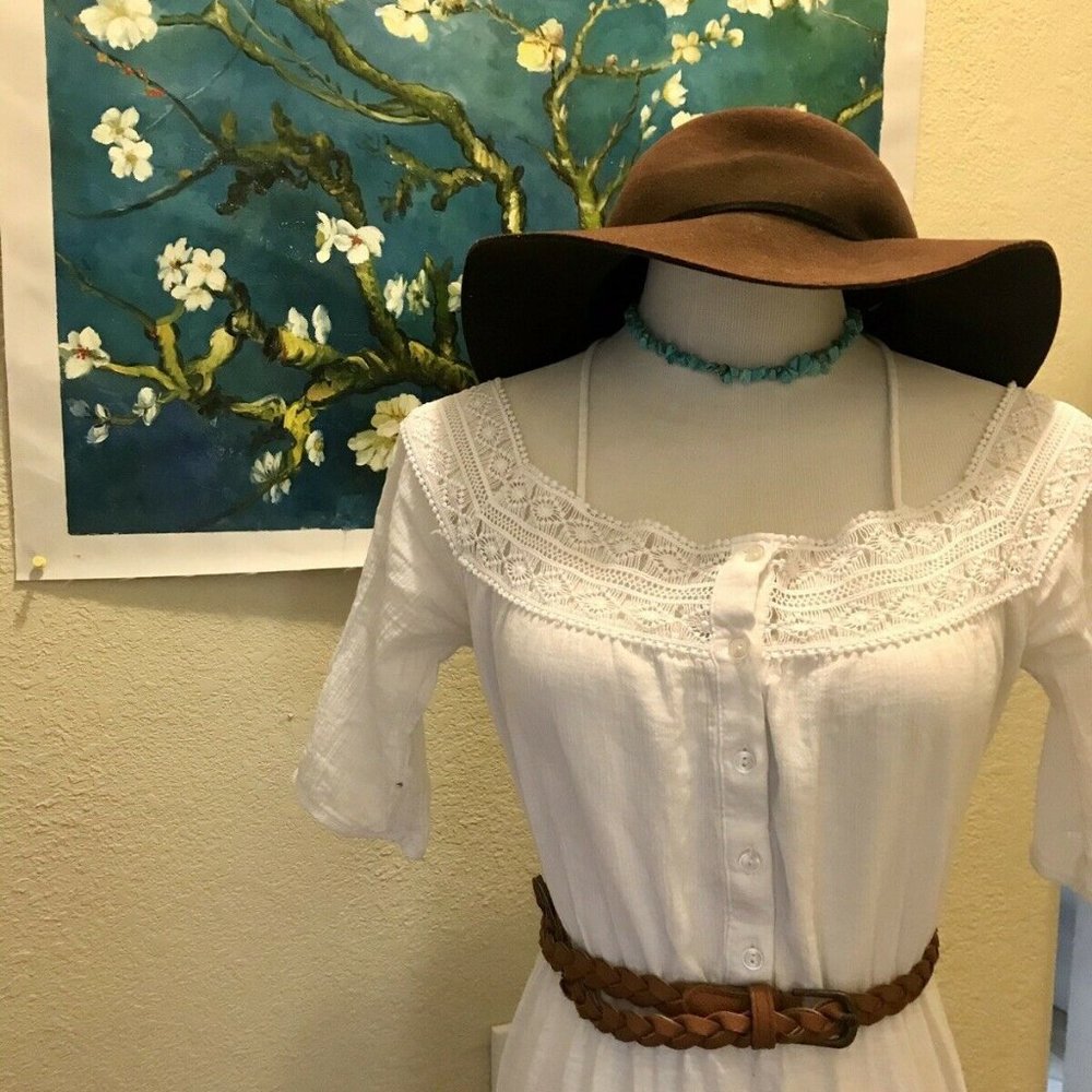 Topshop Boho Crochet Off The Shoulder Dress